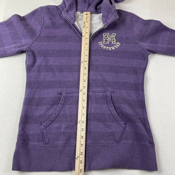 Nike Sportswear Full Zip Hoodie Sweatshirt Jacket Women’s LG Striped Purple - Picture 4 of 10